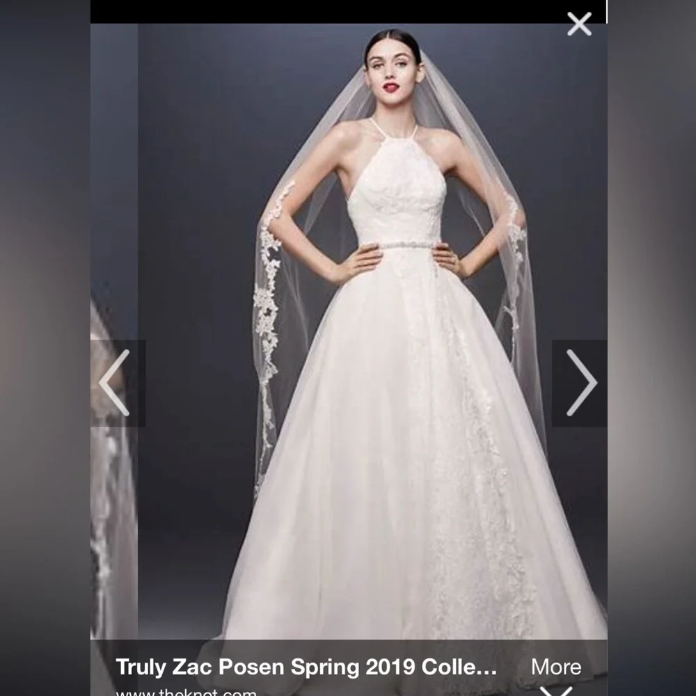 WOMENS Truly by Zac Posen, wedding dress size 10 in soft white. - Picture 3 of 8